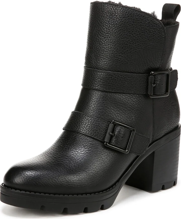 Naturalizer Womens Verney-Moto Black Leather - Water Resistant 8.5 W