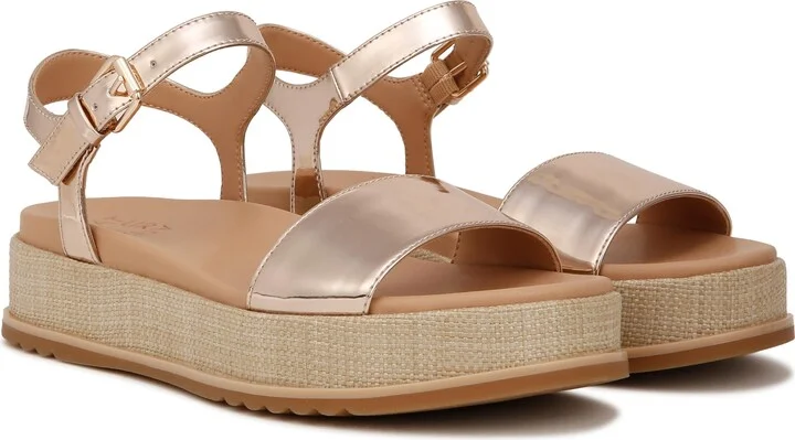 Naturalizer Womens Zane Ankle Strap Platform Casual Sandal Rose Gold Faux Leather 8.5 M