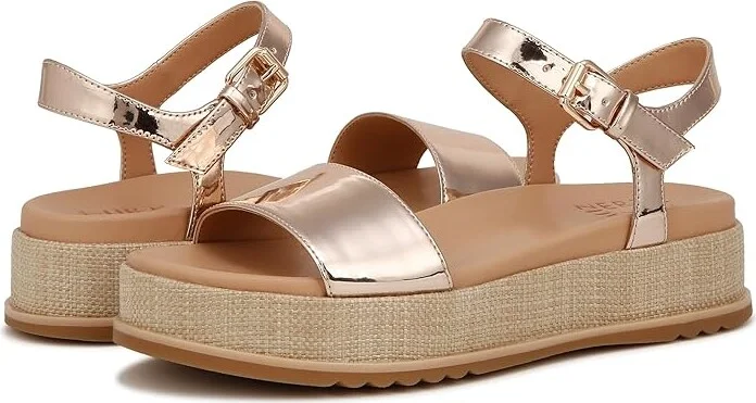 Naturalizer Zane Women's Sandals Rose Gold Faux Leather : 8 M (B)