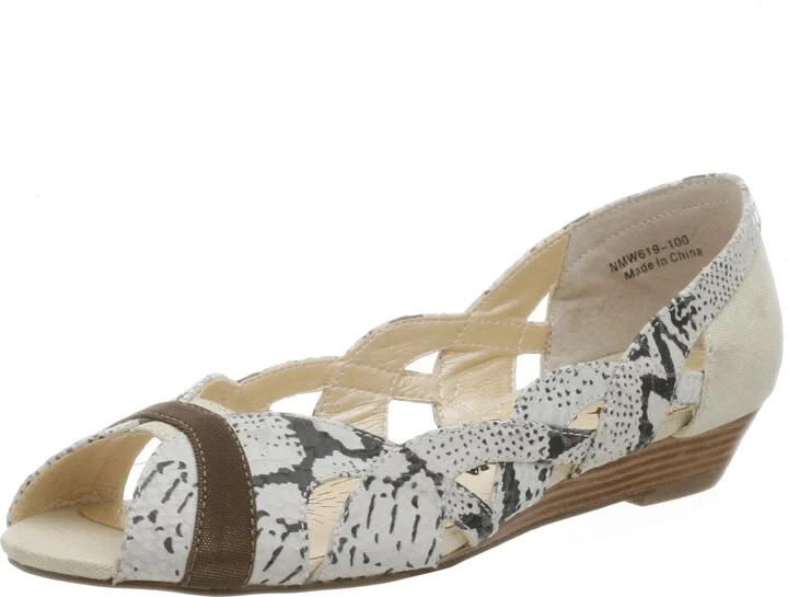 Naughty Monkey Women's Bliss Peep Toe Flat