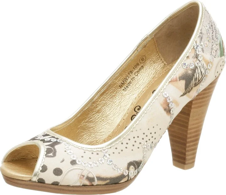 Naughty Monkey Women's Bulshirt Peep Toe Pump