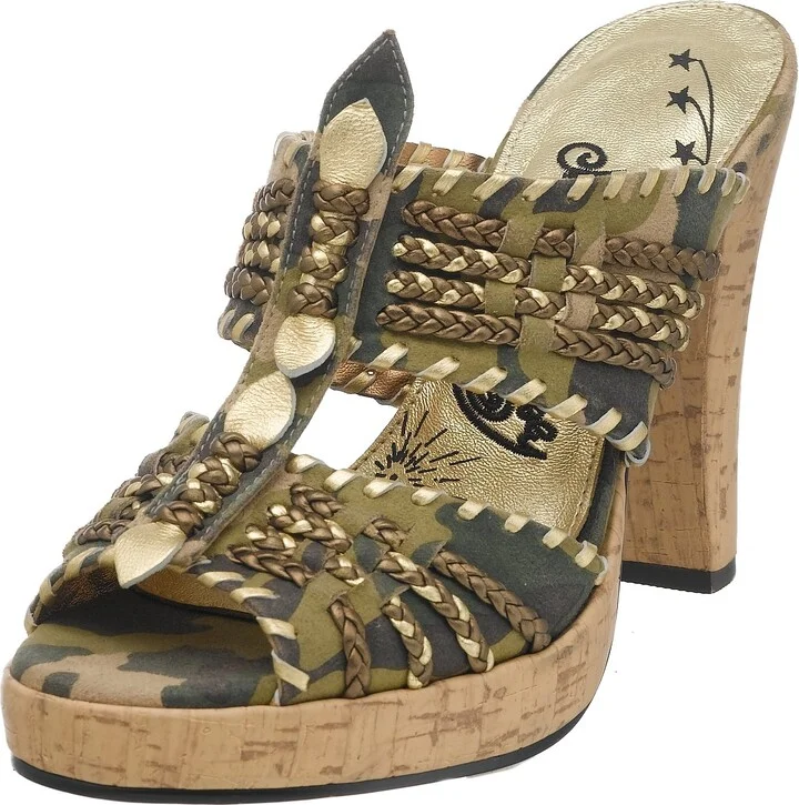 Naughty Monkey Women's Gold Card Cork Platform Sandal