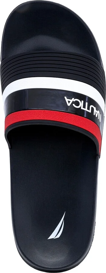Nautica Men's Fitz Round Toe Pool Slides - Black, Red - Image 4