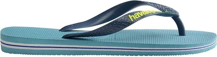Nautical Blue Brasil Logo Flip Flops