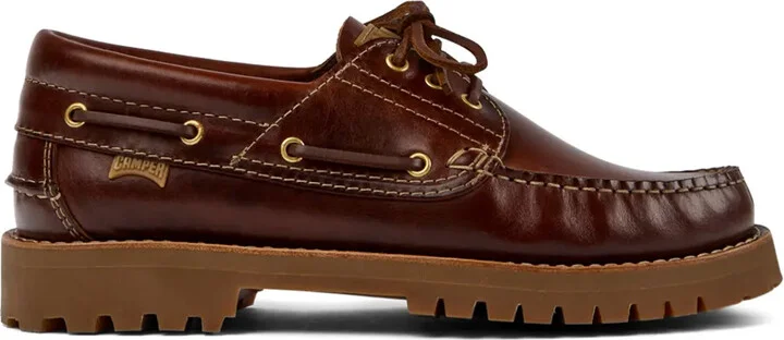 Nautico apron-toe leather boat shoes