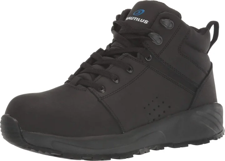 Nautilus Mens Black Leather Comp Toe 2522 Guard Mid Work Boots 10 M