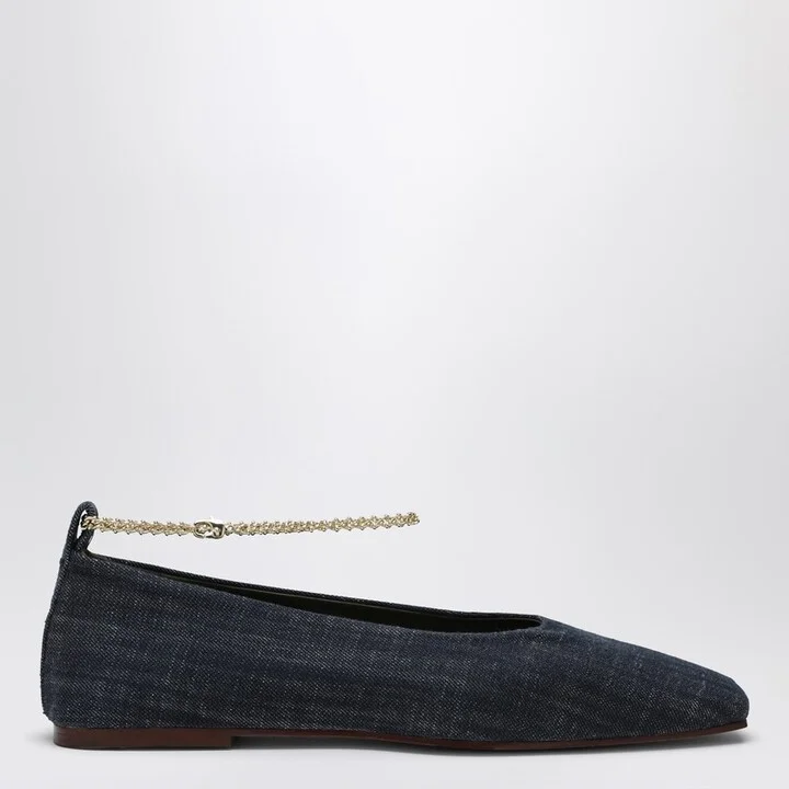 Navy blue denim Augusta ballerina