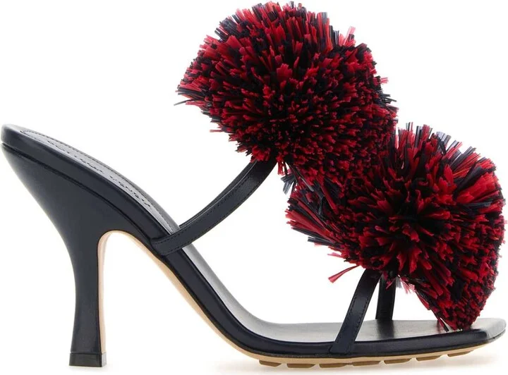 Navy Blue Leather Adam Mules