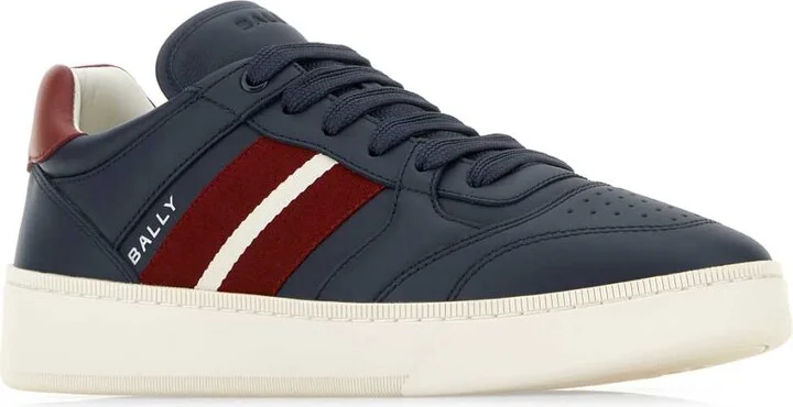 Navy Blue Leather Rebby Sneakers - Image 2