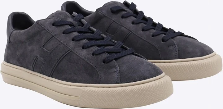 Navy Blue Leather Sneakers - Image 2