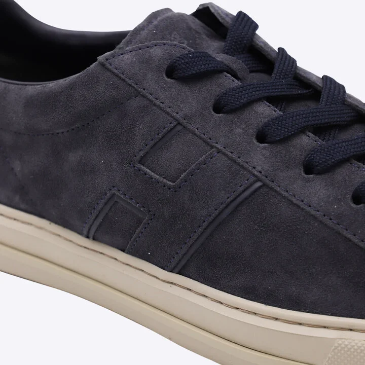 Navy Blue Leather Sneakers - Image 4