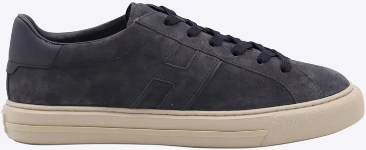 Navy Blue Leather Sneakers