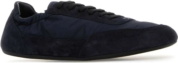 Navy Blue Re-nylon And Suede Collapse Sneakers - Image 2