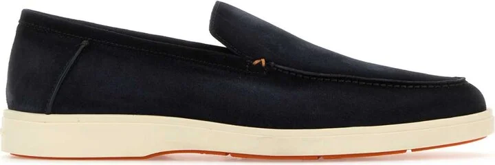 Navy Blue Suede Botanist Loafers
