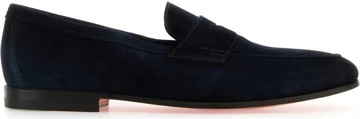 Navy Blue Suede Carlos Loafers
