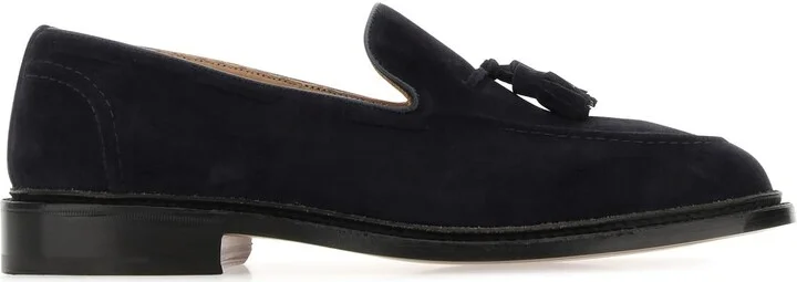 Navy blue suede Elton loafers