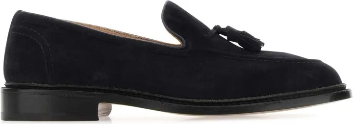 Navy Blue Suede Elton Loafers