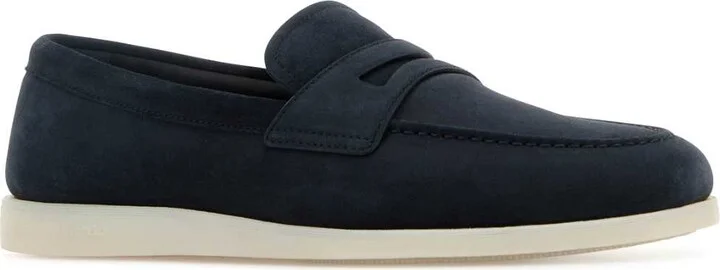 Navy Blue Suede Loafers - Image 2