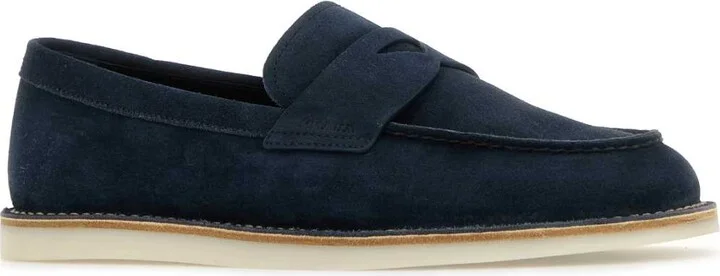 Navy Blue Suede Loafers - Image 2