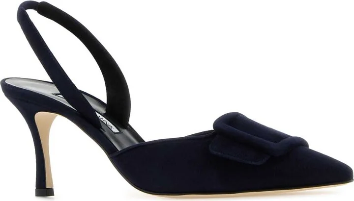 Navy Blue Suede Maysli Pumps - Image 2