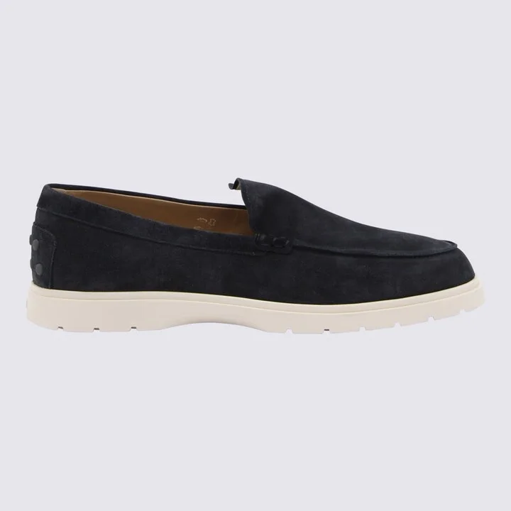 Navy Leather Loafers