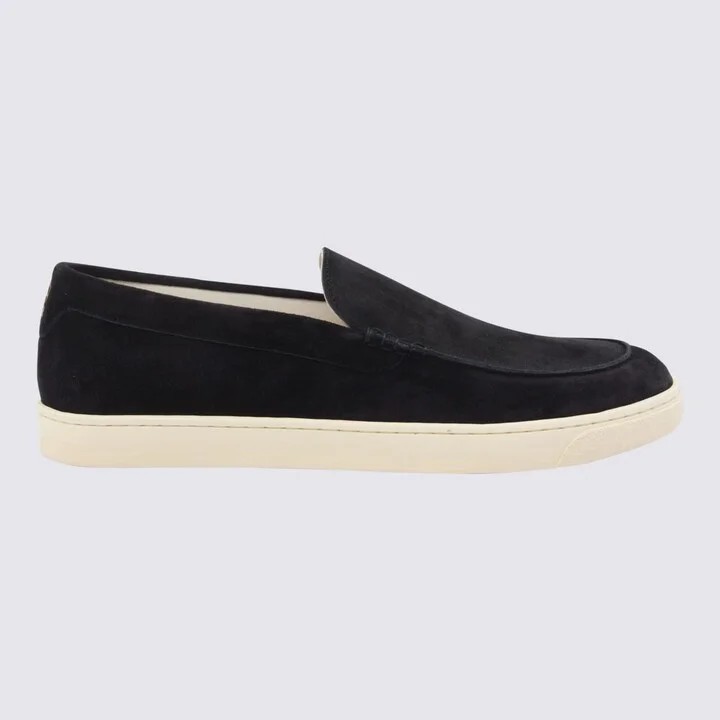 Navy Leather Loafers