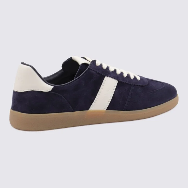Navy Leather Sneakers - Image 3