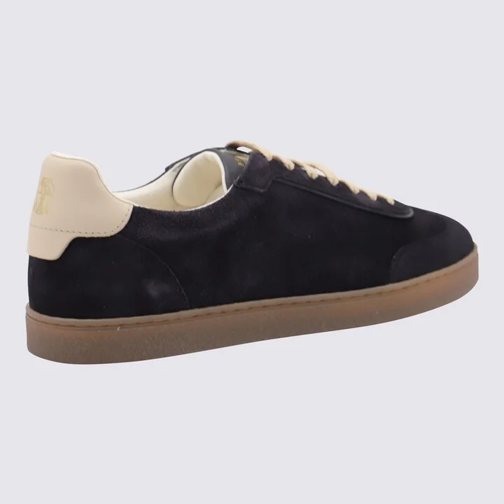 Navy Leather Sneakers - Image 3