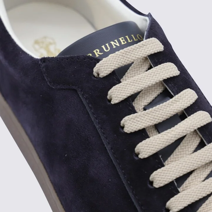 Navy Leather Sneakers - Image 4