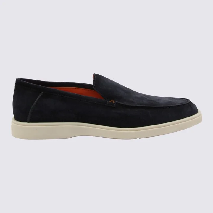 Navy Suede Loafers