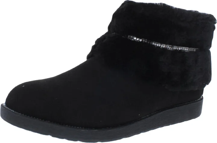 Nayeli Womens Faux Fur Round Toe Ankle Boots