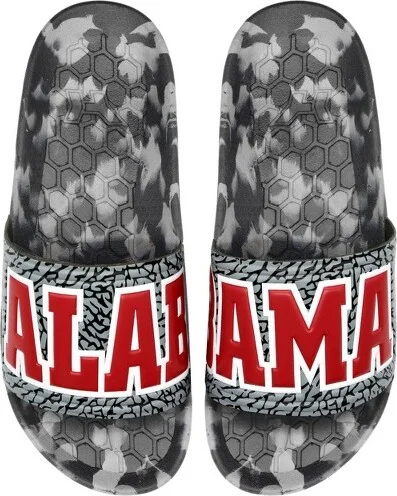 NCAA Alabama Crimson Tide Slydr Pro Black Sandals - Gray