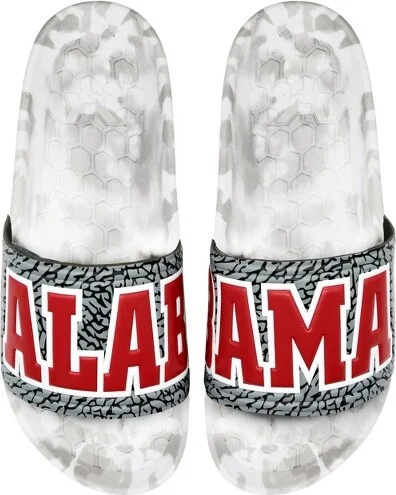 NCAA Alabama Crimson Tide Slydr Pro White Sandals - Gray