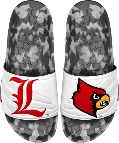 NCAA Louisville Cardinals Slydr Pro Black Sandals - White