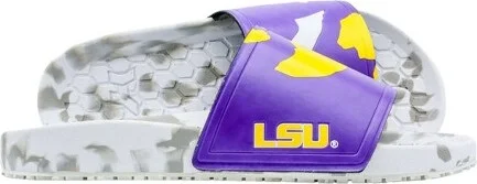 NCAA LSU Tigers Slydr Pro White Sandals - Purple - Image 2