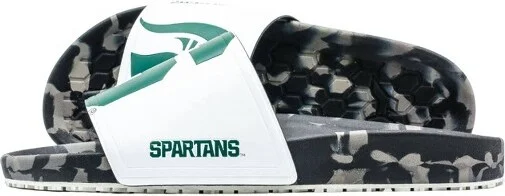NCAA Michigan State Spartans Slydr Pro Black Sandals - White - Image 2