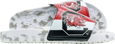 NCAA South Carolina Gamecocks Slydr Pro White Sandals - Red - Image 2