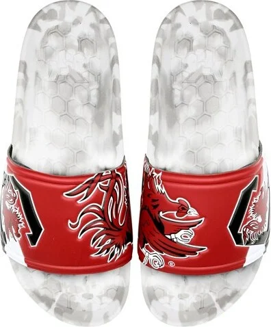 NCAA South Carolina Gamecocks Slydr Pro White Sandals - Red
