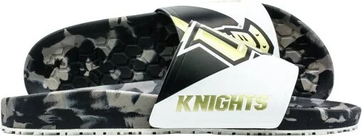 NCAA UCF Golden Knights Slydr Pro Black Sandals - White - Image 2
