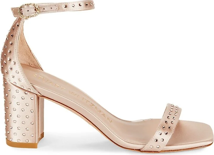 Nearlynude Satin Embellished Sandals