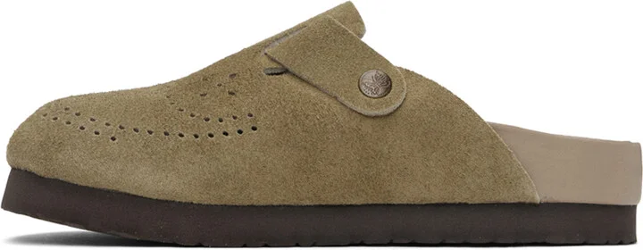 NEEDLES Taupe Suede Clogs - Image 3