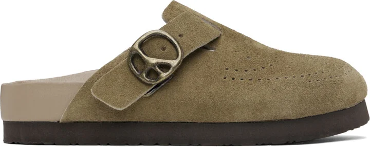 NEEDLES Taupe Suede Clogs