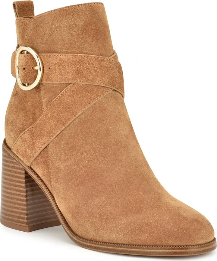 NEEDYOU Womens Suede Block heel Booties