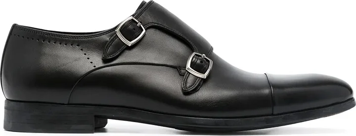 Negro buckled monk shoes