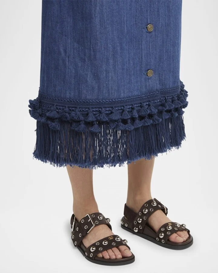 Nellcote Studded Ankle-Strap Suede Sandals - Image 2