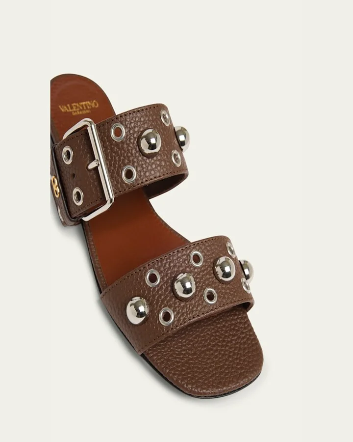 Nellcote Studded Dual-Strap Slide Sandals - Image 9