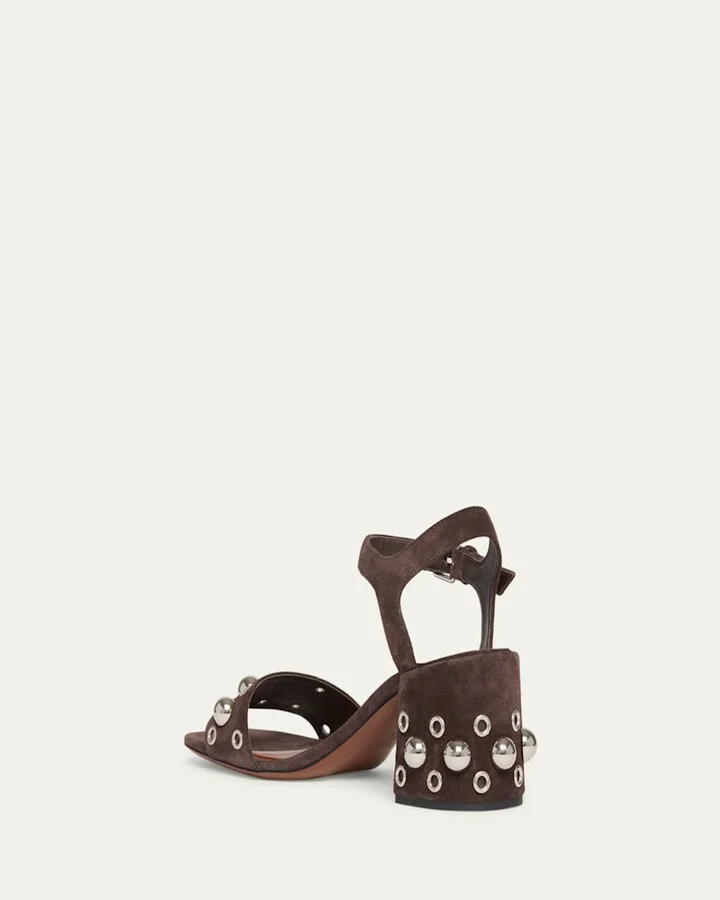 Nellcote VLogo Stud Leather Ankle-Strap Sandals - Image 3