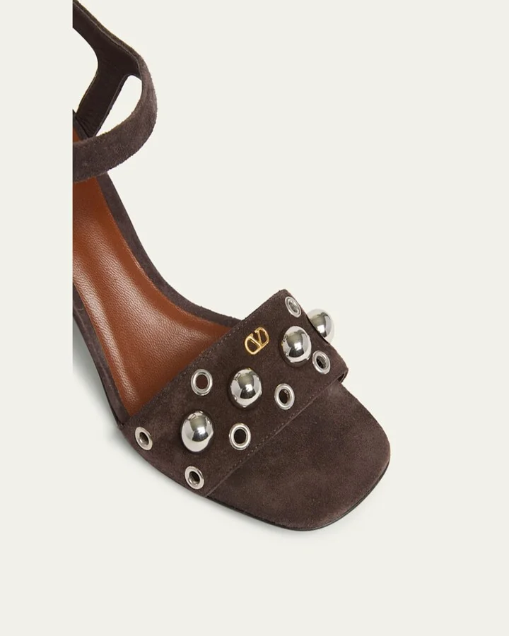 Nellcote VLogo Stud Leather Ankle-Strap Sandals - Image 7