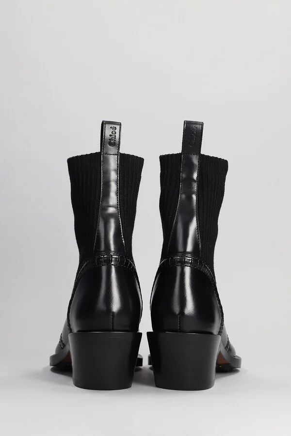 Nellie Low Heels Ankle Boots In Black Leather - Image 4