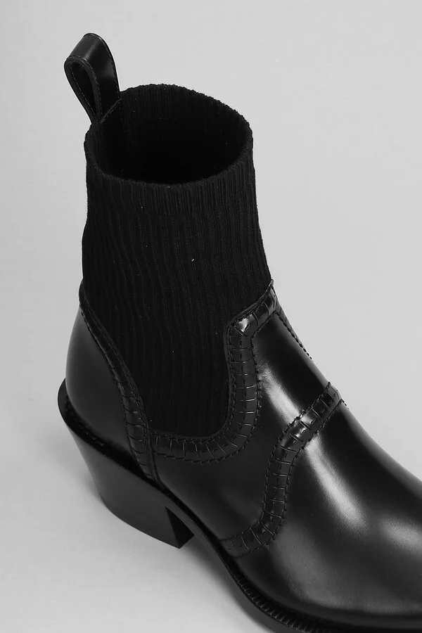 Nellie Low Heels Ankle Boots In Black Leather - Image 5